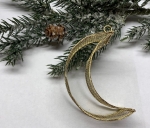 Dekoanhänger aus Metall-Gitter, Mond gold
